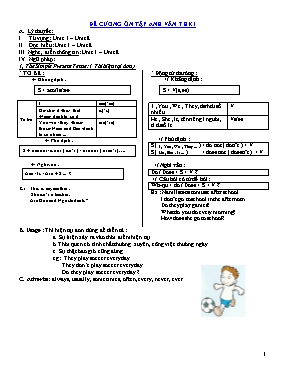Đề cương ôn tập học kì I Tiếng anh khối 7
